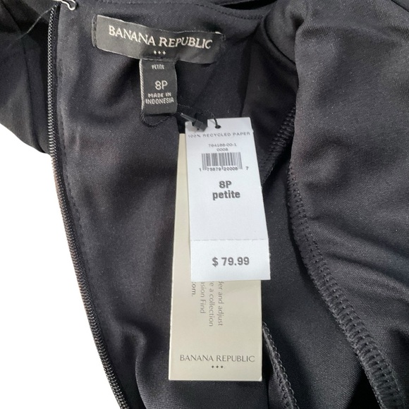 Banana Republic Petite Black Sheath Dress 8P NWT - Picture 4 of 7